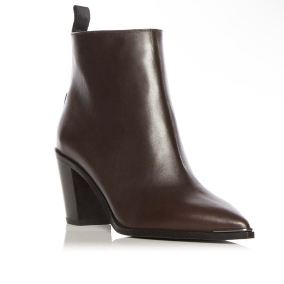 Acne Studios Dark Brown Leather Loma Ankle Boot - Picture 1 of 11